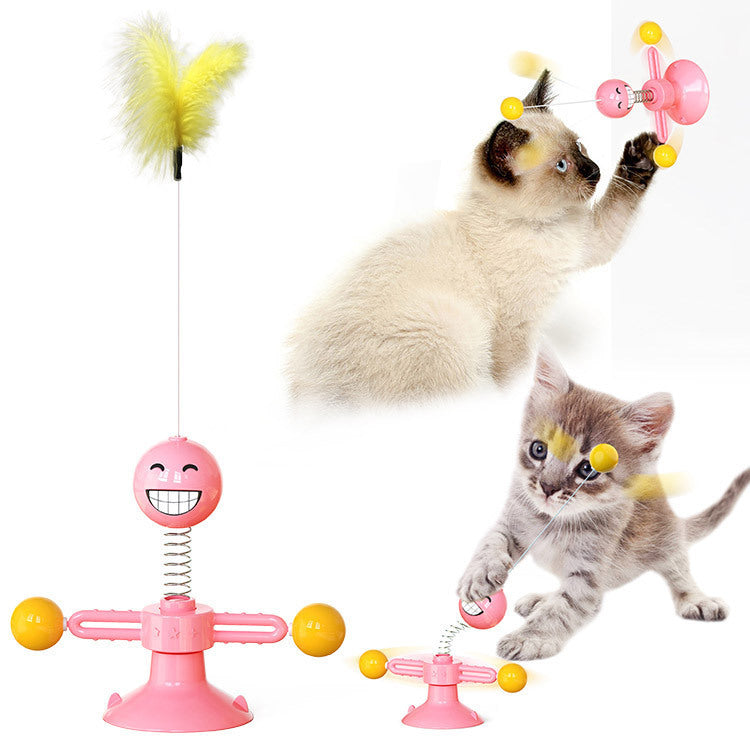 Cat Rotating Windmill Multi-Function Toys Itch Scratching Device Teeth Shining Toy 1613857464825
