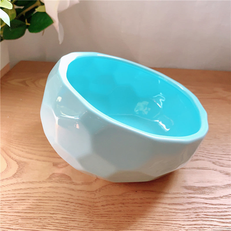 Cat And Dog Rice Bowl Water Bowl Teddy Large Capacity Oblique Mouth Rice Bowl 1614411054067