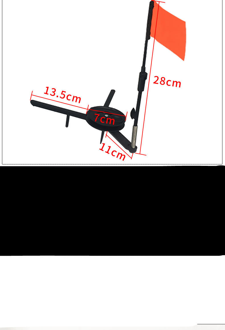 6pcs ABS Ice Fishing Tip-Up Ice Fishing Rod With Hole Cover And Orange Flag Winter Fishing Accessories - HD Wireless Product #6