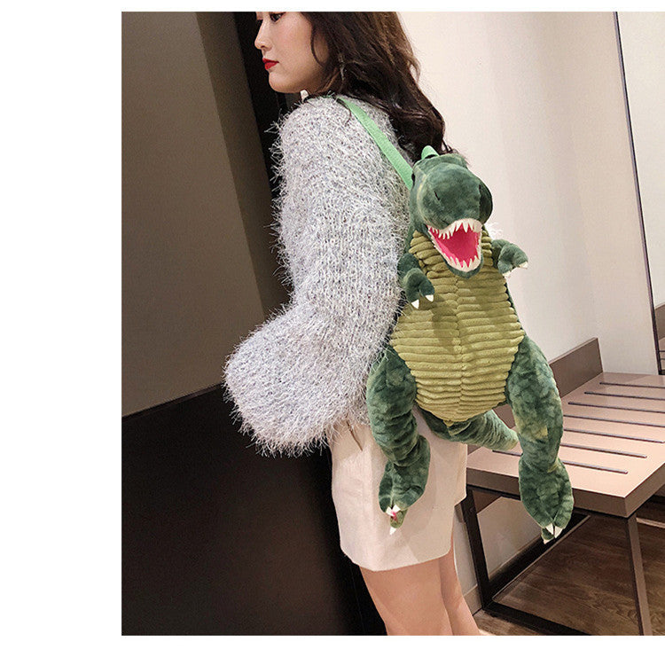 Simulation big dinosaur children's backpack creative new cartoon toy dinosaur bag plush toy bag factory direct supply 1614920