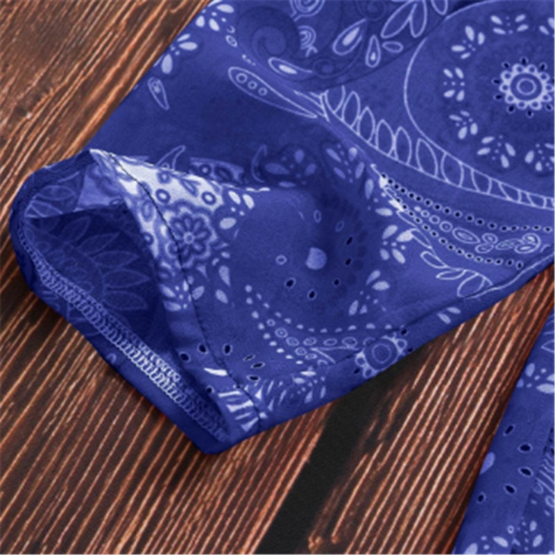 Women's Digital Print Lapel Long Sleeve Shirt 1614947767051