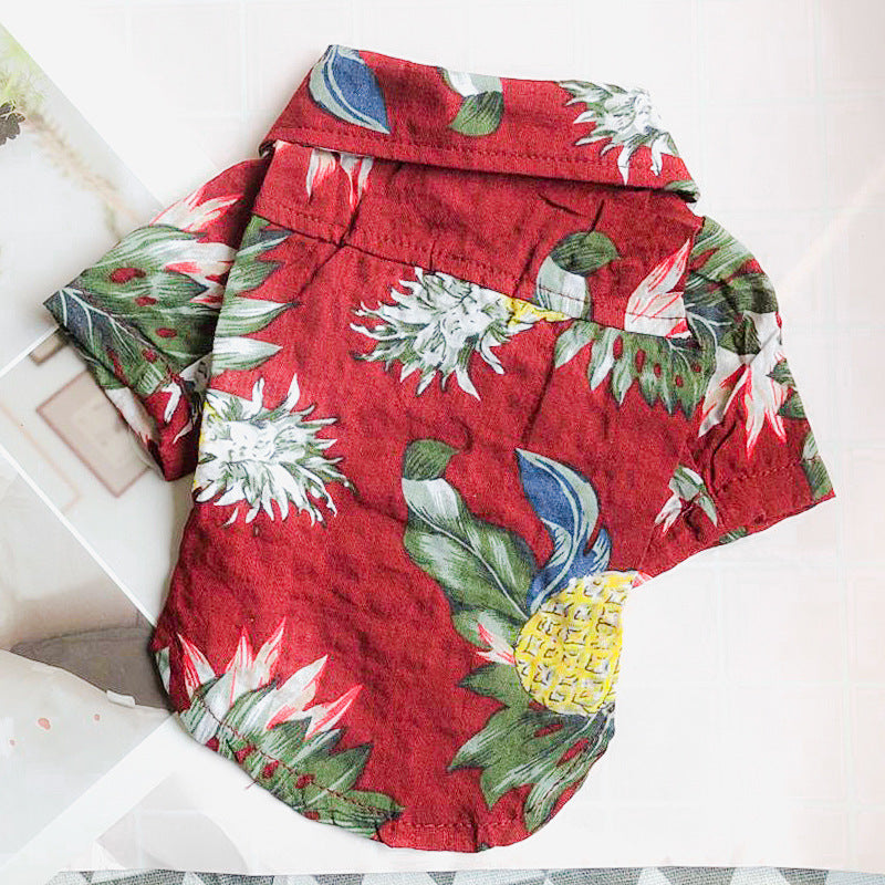 Hawaiian Teddy Small Dog Dog Shirt Cloth Cat Clothes 1615117581464