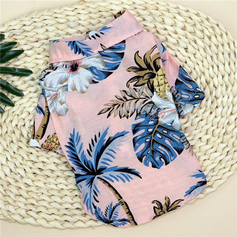 Hawaiian Teddy Small Dog Dog Shirt Cloth Cat Clothes 1615117581467