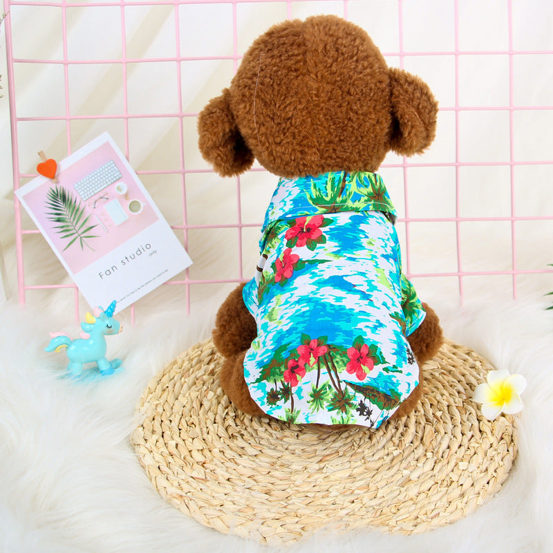 Hawaiian Teddy Small Dog Dog Shirt Cloth Cat Clothes 1615117599895