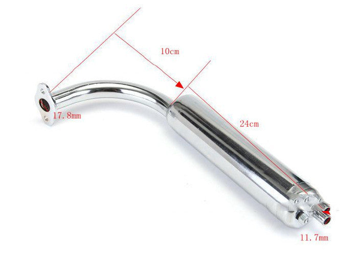 Motorcycle Chrome-Plated Muffler Two-Stroke Motorcycle Muffler Exhaust Pipe 1615462644622