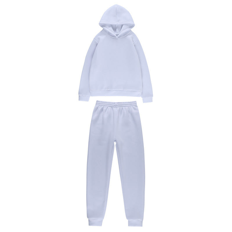 Simple Solid Color Hooded Casual Suit 1615723689322