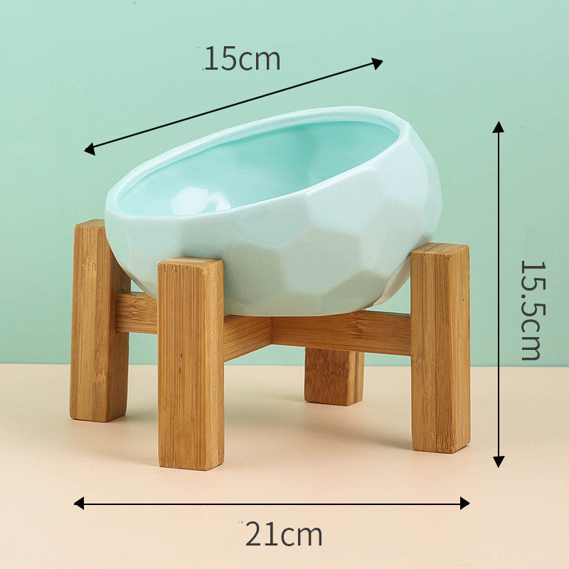 Cat And Dog Rice Bowl Water Bowl Teddy Large Capacity Oblique Mouth Rice Bowl 1615861471911