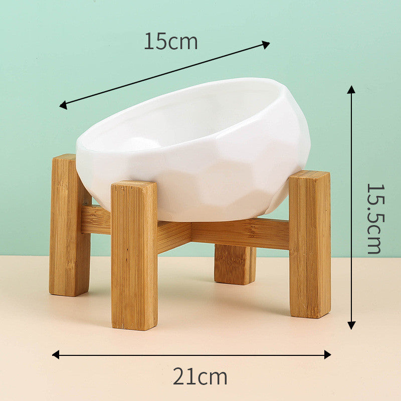 Cat And Dog Rice Bowl Water Bowl Teddy Large Capacity Oblique Mouth Rice Bowl 1615861471923