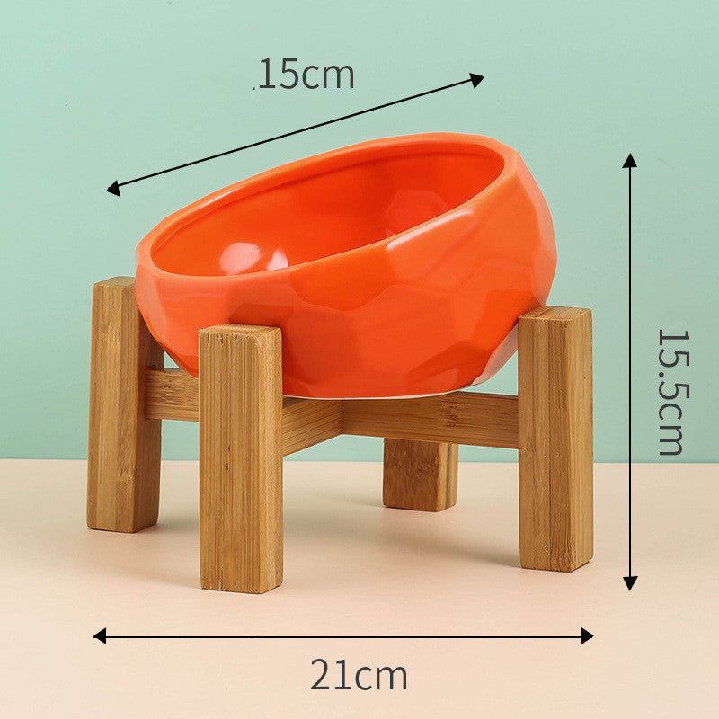 Cat And Dog Rice Bowl Water Bowl Teddy Large Capacity Oblique Mouth Rice Bowl 1615861471935
