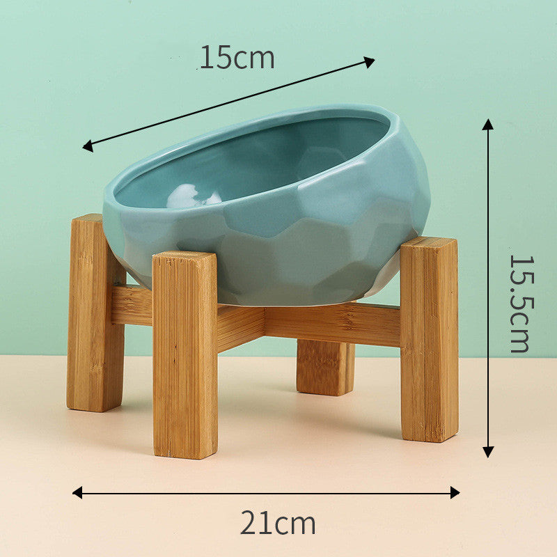 Cat And Dog Rice Bowl Water Bowl Teddy Large Capacity Oblique Mouth Rice Bowl 1615861471942