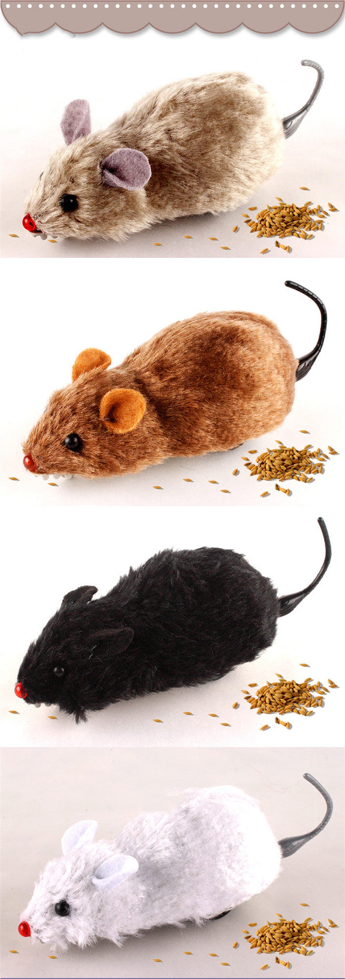 Clockwork Spring Power Plush Mouse 1615947451344