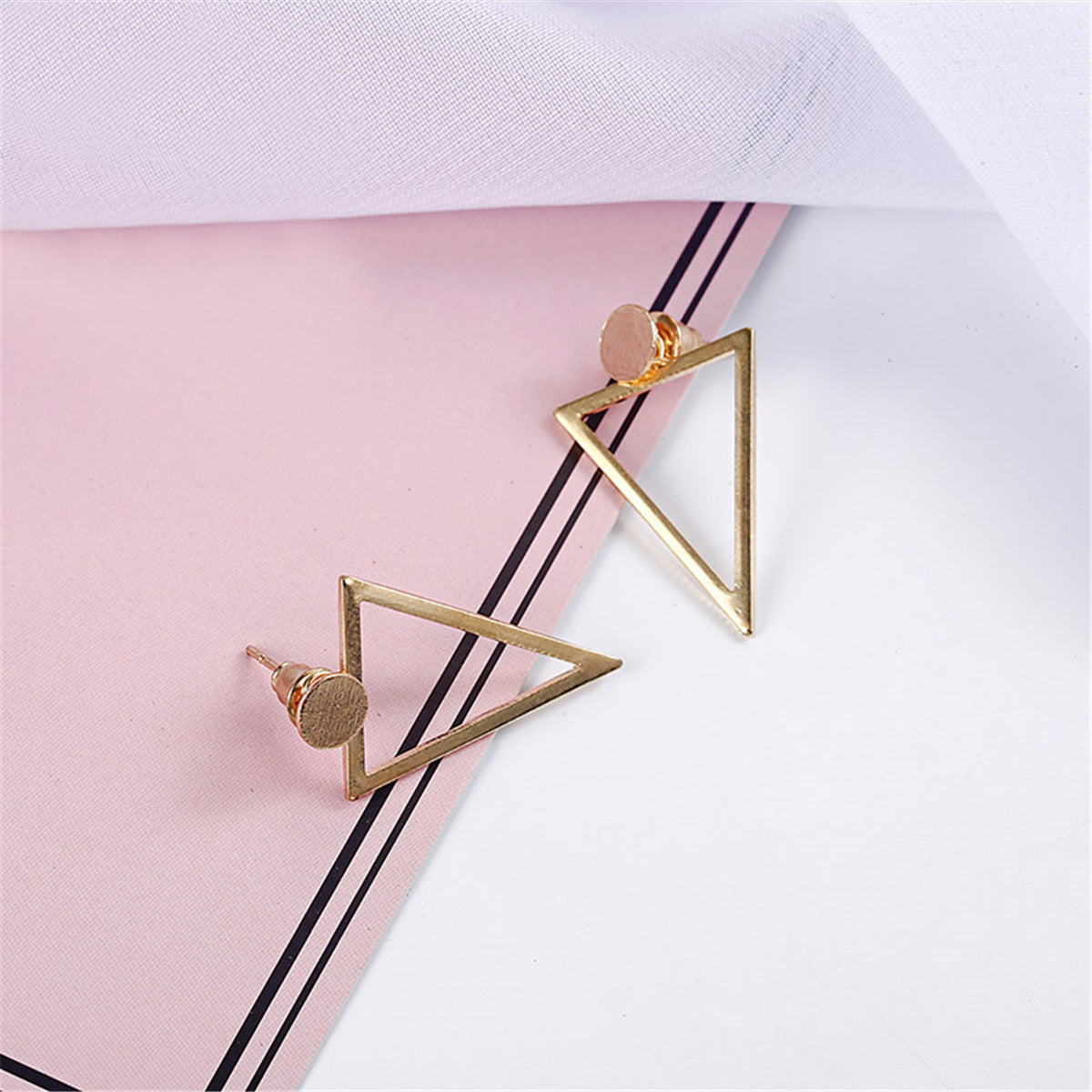Titanium Steel Geometric Triangular Long Earrings For Women 1616130901809