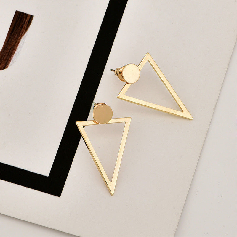 Titanium Steel Geometric Triangular Long Earrings For Women 1616130901812