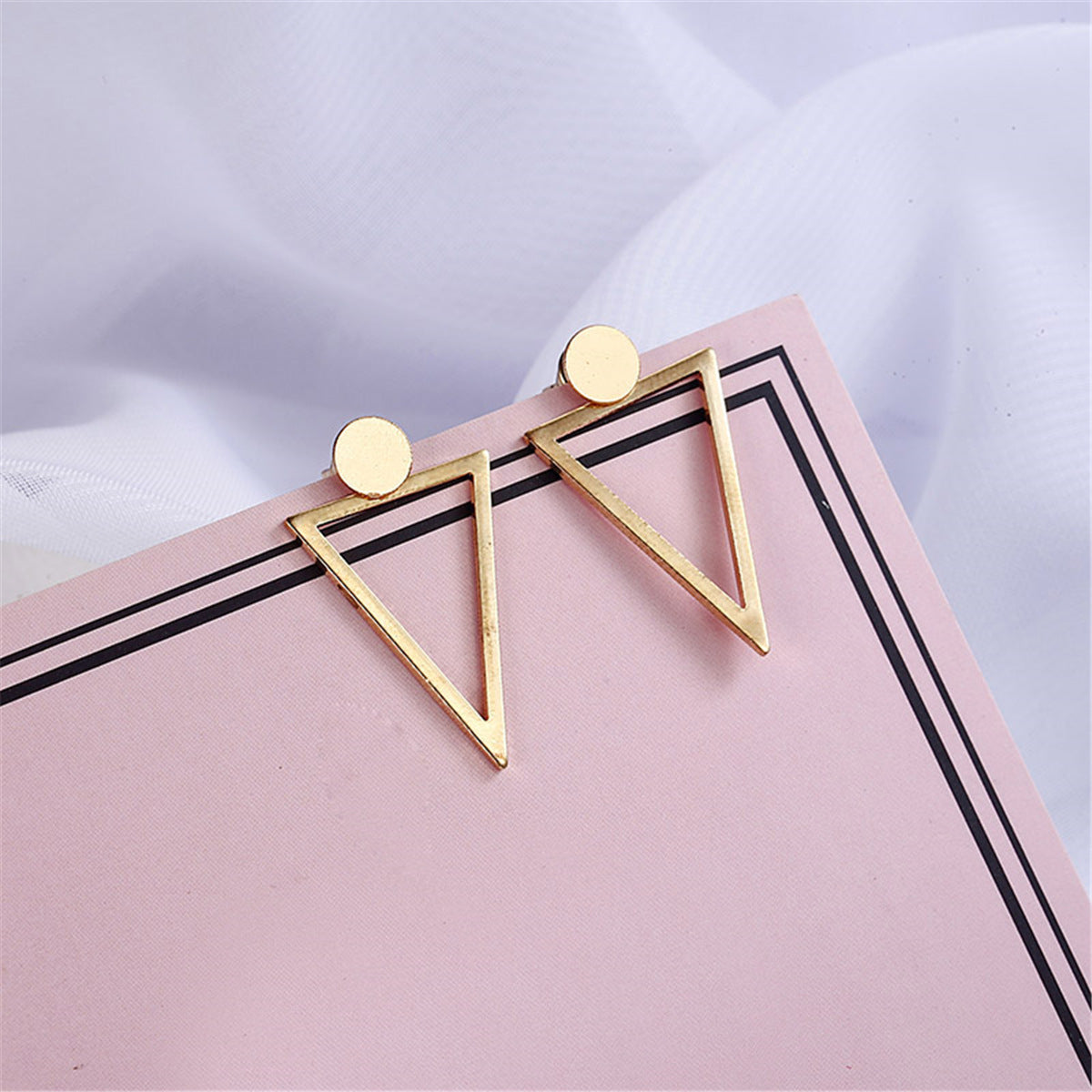 Titanium Steel Geometric Triangular Long Earrings For Women 1616130901845