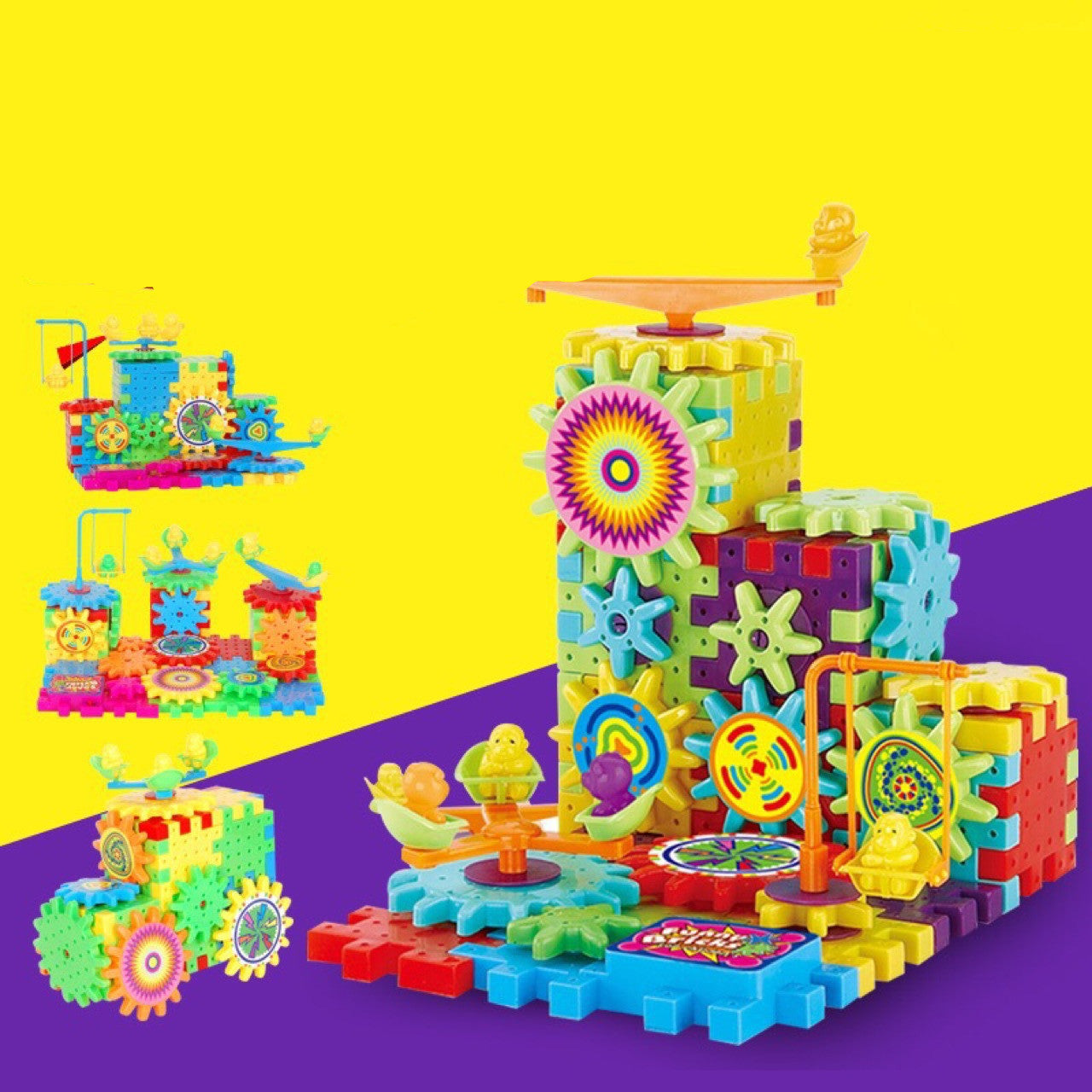 Electric Gears 3D Model Building Kits Plastic Brick Blocks Educational Toys for Kids 1616299464333