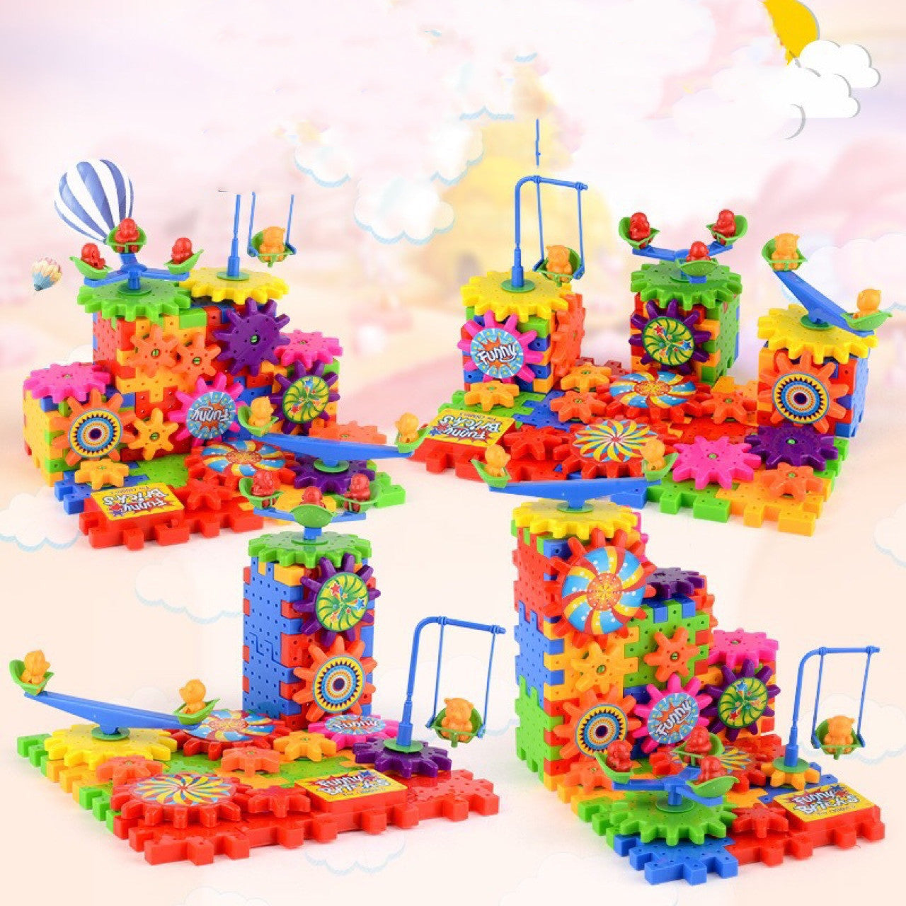 Electric Gears 3D Model Building Kits Plastic Brick Blocks Educational Toys for Kids 1616299464371