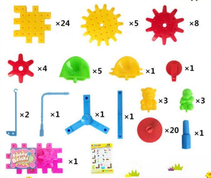 Electric Gears 3D Model Building Kits Plastic Brick Blocks Educational Toys for Kids 1616307626315