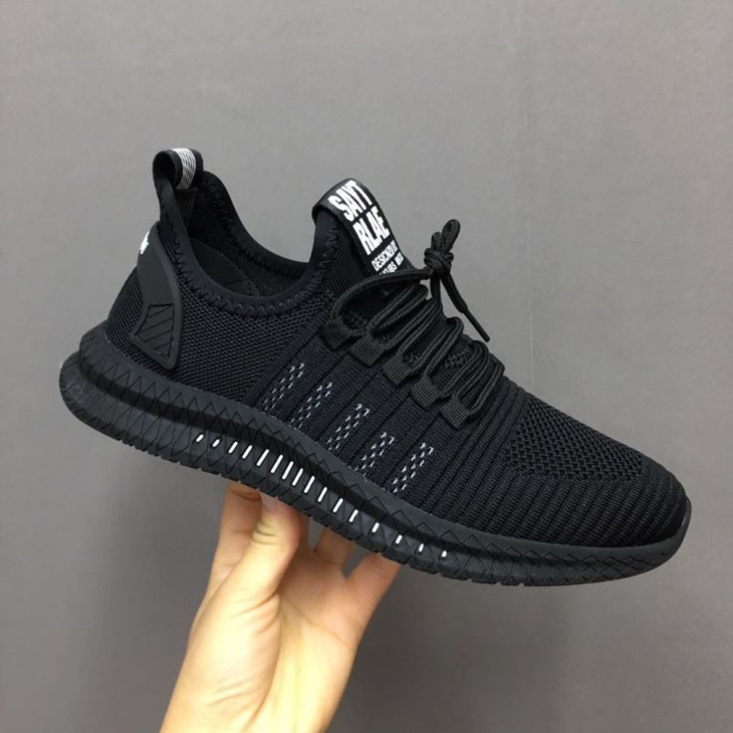 All Black Work Shoes Men's Mesh Men's Shoes Breathable Lightweight Mesh Shoes Summer Mesh Sports Casual Shoes 1616641828960