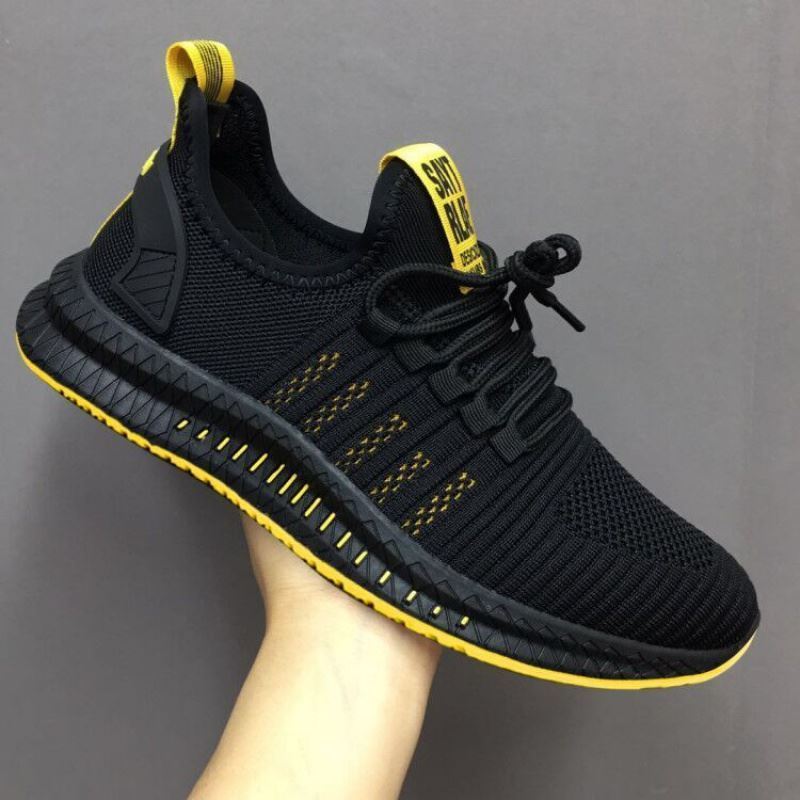 All Black Work Shoes Men's Mesh Men's Shoes Breathable Lightweight Mesh Shoes Summer Mesh Sports Casual Shoes 1616641829343