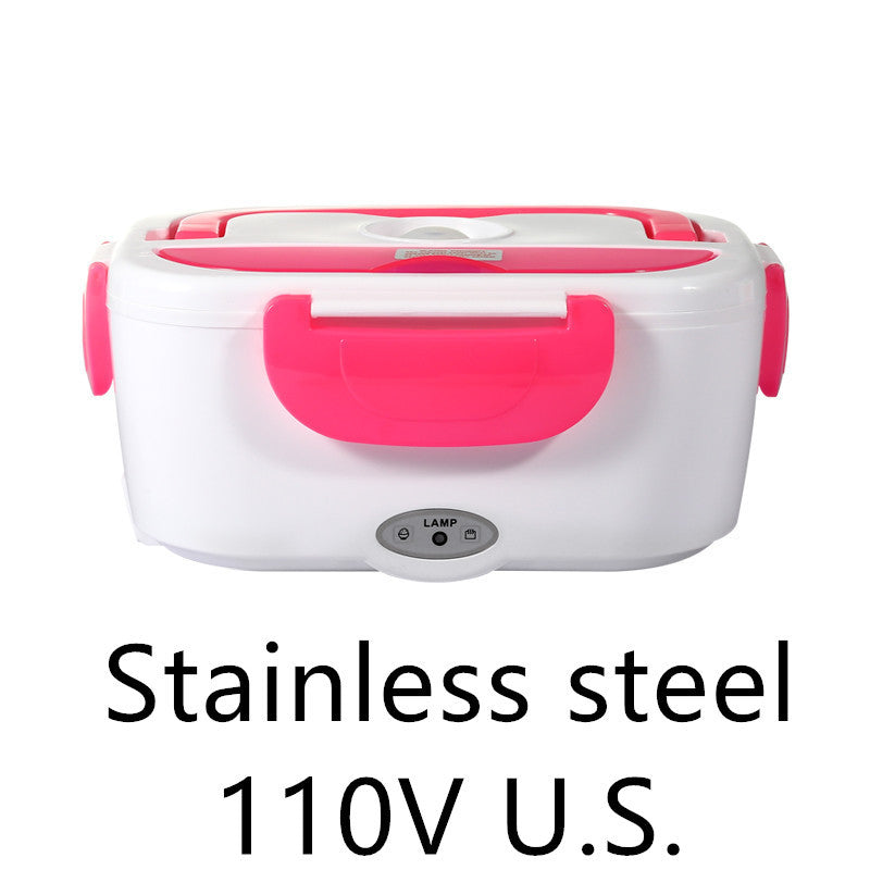 Kitchen Electric Heated Lunch Box Stainless Steel School Car Picnic Food Heating Heater Food Warmer Container 1616927241259