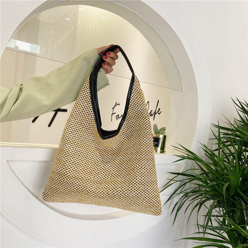 Fashion Rattan Women Shoulder Bags Wikcer Woven Female Handbags Large Capacity Summer Beach Straw Bags Casual Totes 161778748