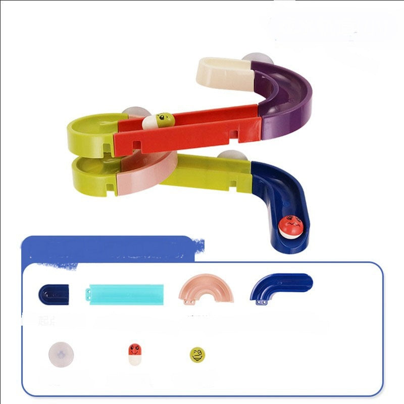 DIY Baby Bath Toys Wall Suction Cup Marble Race Run Track Bathroom Bathtub Kids Play Water Games Toy Set 1617790867537