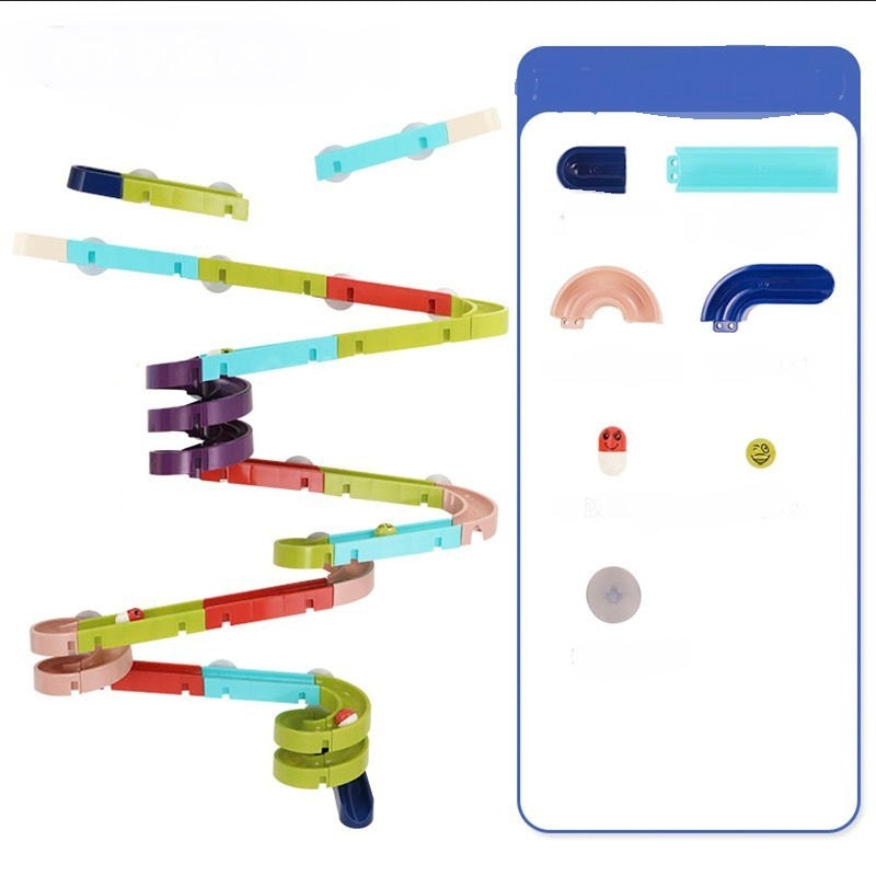 DIY Baby Bath Toys Wall Suction Cup Marble Race Run Track Bathroom Bathtub Kids Play Water Games Toy Set 1617790893675