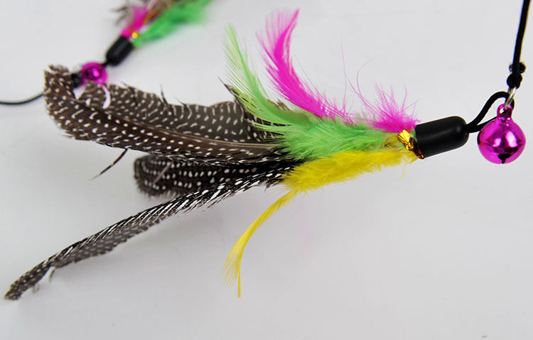 Pearl Bird Funny Cat Stick Feather Pet Toy Bell Funny Cat Stick 1618405248357