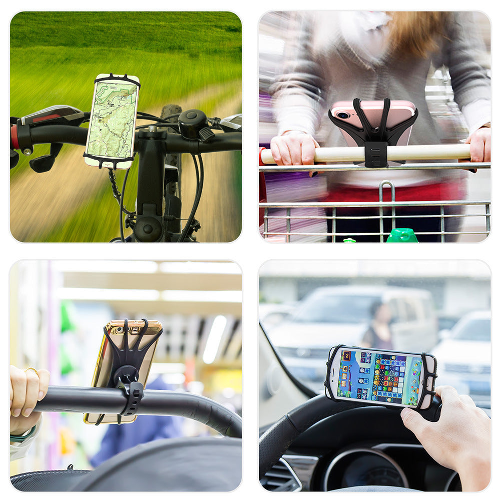 Mobile Phone Holder 360 Rotating Silicone Bicycle Scooter Mobile Phone Navigation Bracket - 图片 5