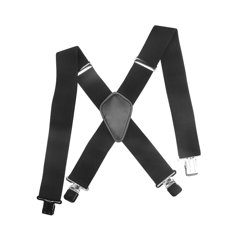Wide Strap Suspenders Black 50mm Wide And High Elastic Elastic High Quality Suspenders