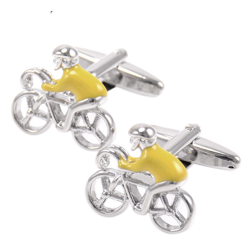 French Shirt Cycling Cufflinks Athlete Yellow 1618886381348