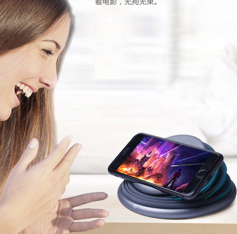 Creative New Mobile Phone Holder Wireless Charger Fast Charging Atmosphere Light Night Light Colorful Light Folding Portable - 图片 5