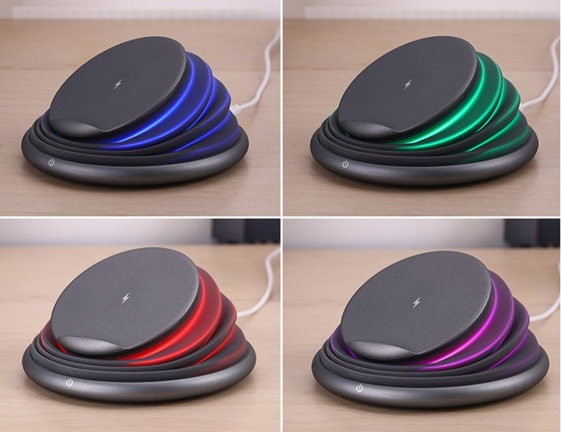 Creative New Mobile Phone Holder Wireless Charger Fast Charging Atmosphere Light Night Light Colorful Light Folding Portable - 图片 3