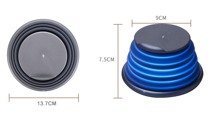 Creative New Mobile Phone Holder Wireless Charger Fast Charging Atmosphere Light Night Light Colorful Light Folding Portable - 图片 2