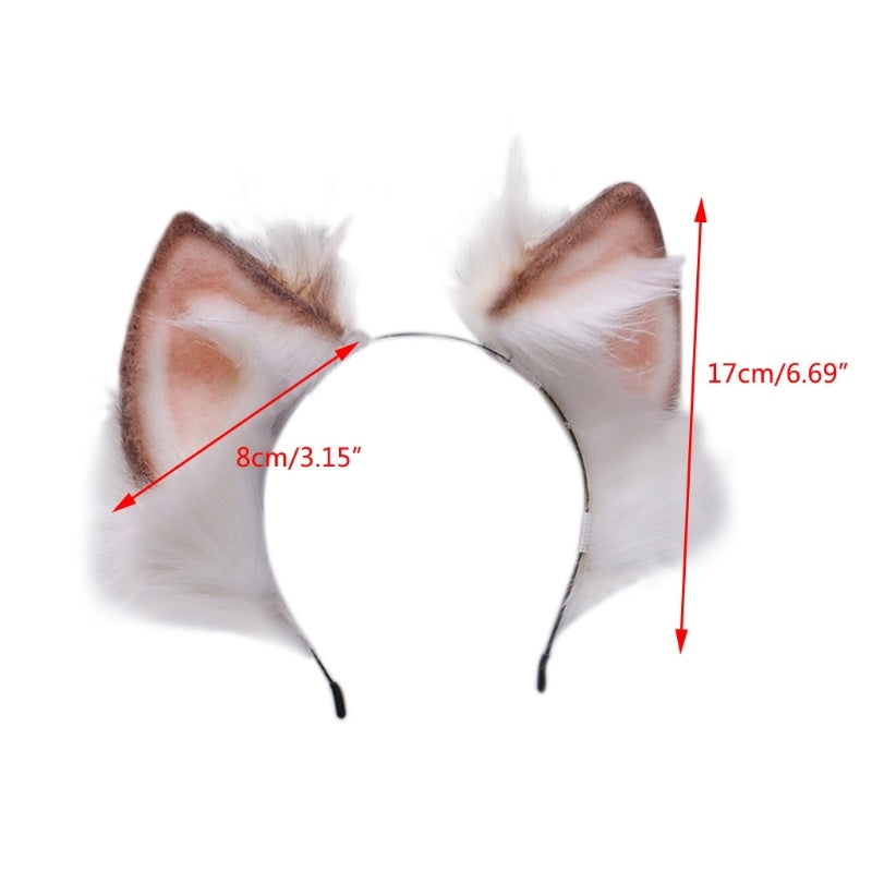 Hand Made Plush Celestial Fox Ear Headband Cute Girl Festival Party Cosplay Headdress Jewelry Props 1619233648679
