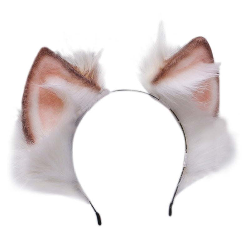 Hand Made Plush Celestial Fox Ear Headband Cute Girl Festival Party Cosplay Headdress Jewelry Props 1619233648680
