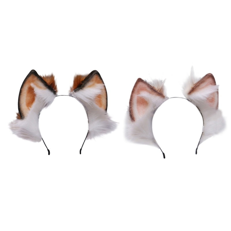 Hand Made Plush Celestial Fox Ear Headband Cute Girl Festival Party Cosplay Headdress Jewelry Props 1619233648681