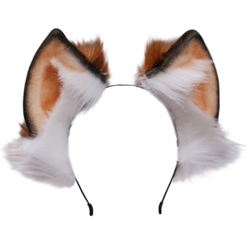 Hand Made Plush Celestial Fox Ear Headband Cute Girl Festival Party Cosplay Headdress Jewelry Props 1619233648682