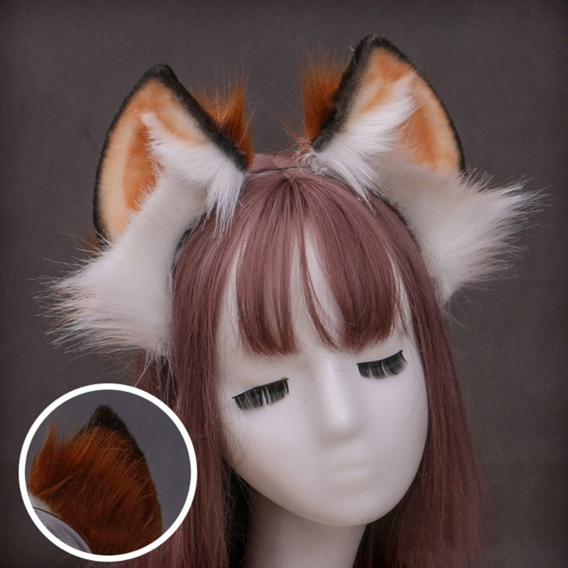 Hand Made Plush Celestial Fox Ear Headband Cute Girl Festival Party Cosplay Headdress Jewelry Props 1619233656234