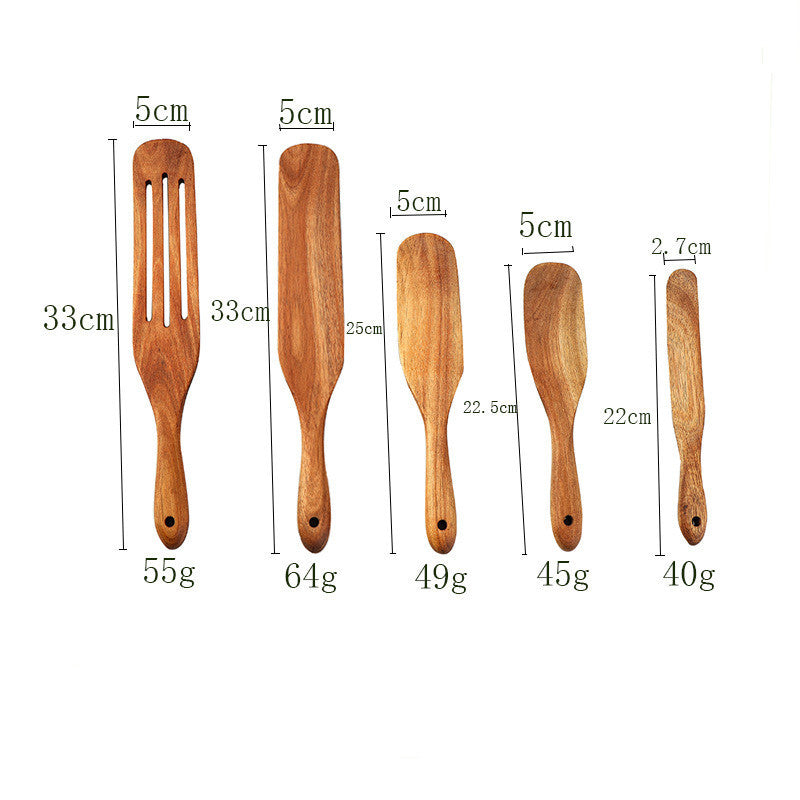 Acacia Teak Spatula Cooking kitchen Utensil Set Wooden Spurtles 1619233979856