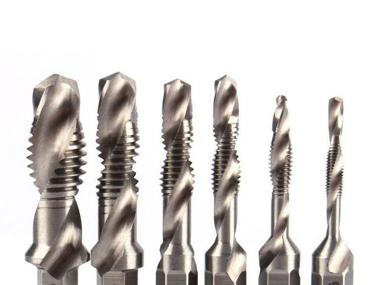 Cross-Border Hexagonal Shank Compound Tap High-Speed Steel Three-In-One Machine Tap Drill Bit Tapping Drill Integrated Spiral