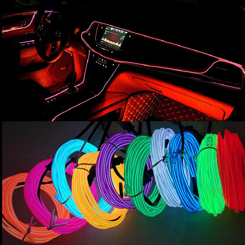 Car Interior Lighting El Cold Light Band Edge Wide Edge Car Atmosphere Lamp 1M2M3M 5M Luminous Line Set 1619335490210