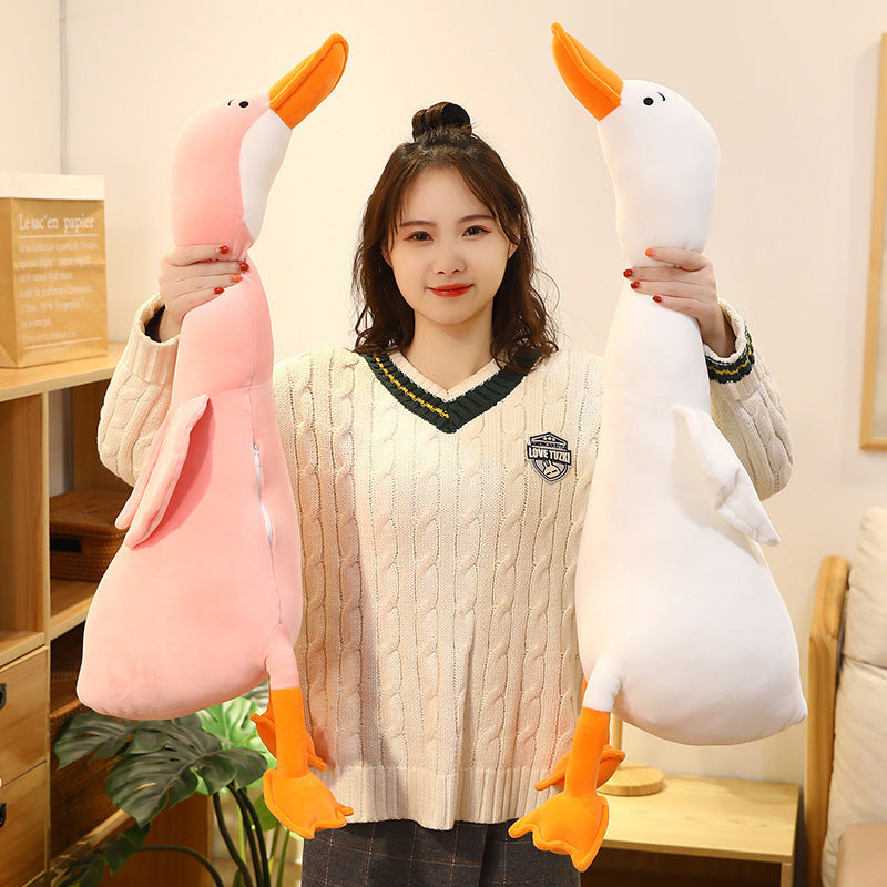 Cross-Border Hot Sale Big White Goose Doll Plush Toy Bed Sleeping Pillow Cushion Girl Child Doll Doll 1619415914809