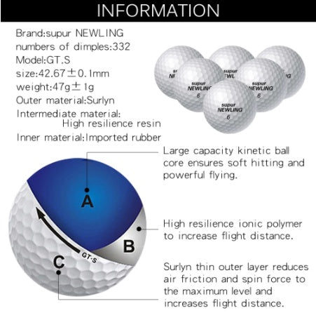 Golf Three-Tier Game Ball Super Long Distance Next Game Ball 1619504218379