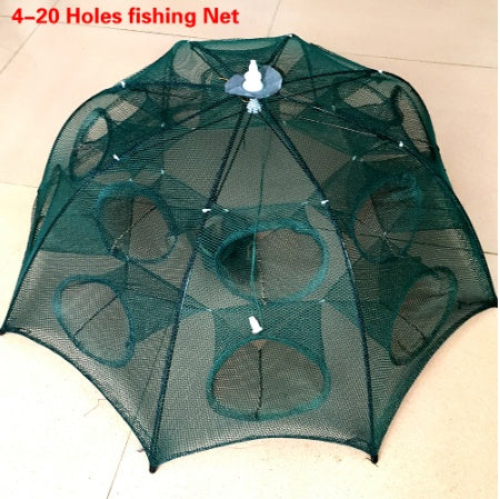 Strengthened 4-20 Holes Automatic Fishing Net Shrimp Cage Nylon Foldable Fish Trap Cast Net Cast Fold Crab Trap Fishing Netwo