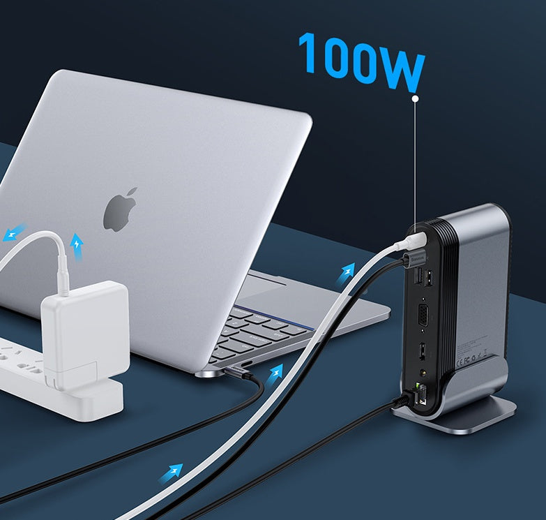 Workstation Multi-Function Type-C-Hub Splitter 16-In-1 Multi-Interface Docking Station With Power Supply 1619668853246