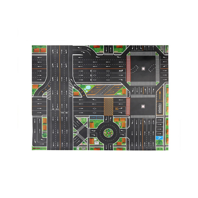 Nordic Style Parking Lot View Traffic Map Children'S Toy Car Portable Play Mat 1620208626061
