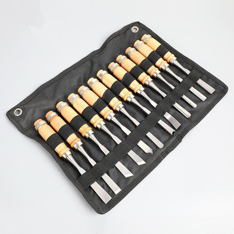 Manufacturers Supply New 12-Piece Tool Carving Chisels Handmade Wood Carving Knives Woodworking Turning Tools Carving Woodwor
