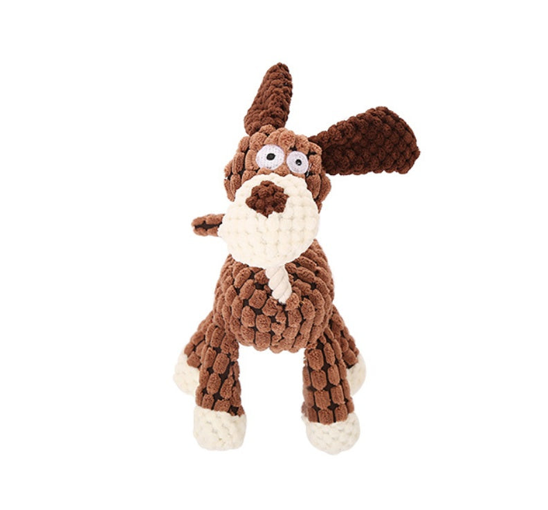 Pet Toy Donkey Shape Corduroy Chew Toy For Dogs Puppy Squeaker Squeaky Plush Bone Molar Dog Toy Pet Training Dog 162030378150