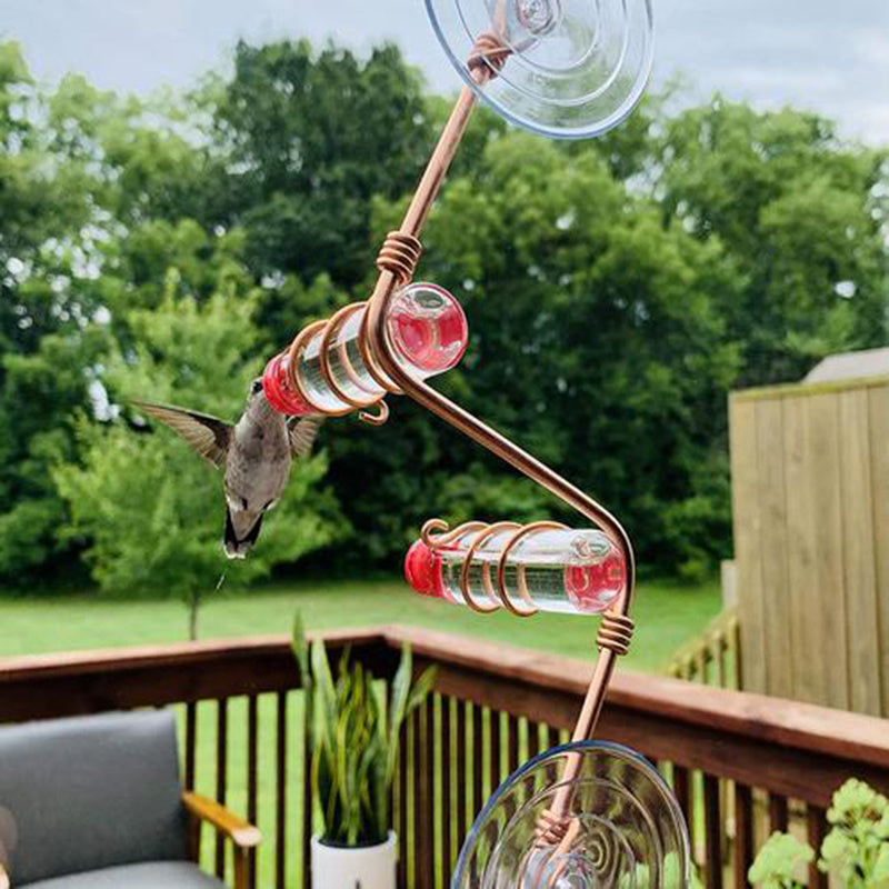 Garden Bird Feeder Supplies Hummingbird Feeder Drinker Suction Cup Easy To Clean Deck Garden Decor Bird Feeders for Wild Bird